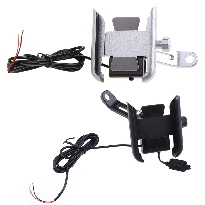 Metal Motorcycle Motorbike Mount Holder Bracket With USB