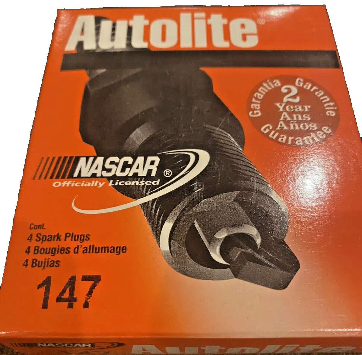 Box of 4 Spark Plugs - Copper Resistor Autolite 147
