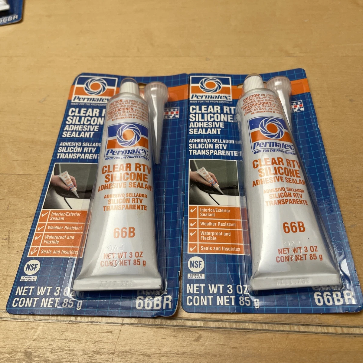 Permatex 80050 3 oz Clear Silicone Adhesive Sealant, Waterproof Glue