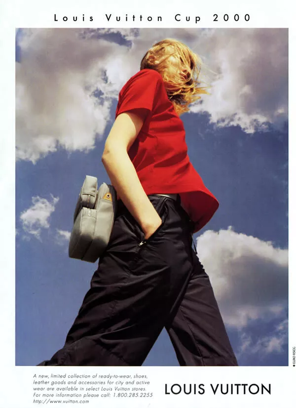 2000 Louis Vuitton Cup Bag model walking 1-page MAGAZINE AD