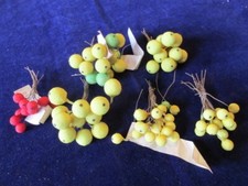 Vtg Millinery Flower Collection Sugared Fruit Yellow Green 1/4-5/8" German H4831