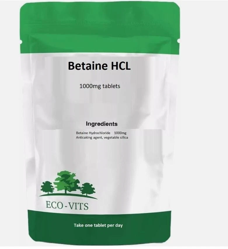 ECO-VITS Betaine HCL 1000mg Tablets – Digestive Support & Stomach Acid Balance