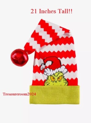 Dr. Seuss How The Grinch Stole Christmas Santa Hat Men's Women's Adult Hat NEW!