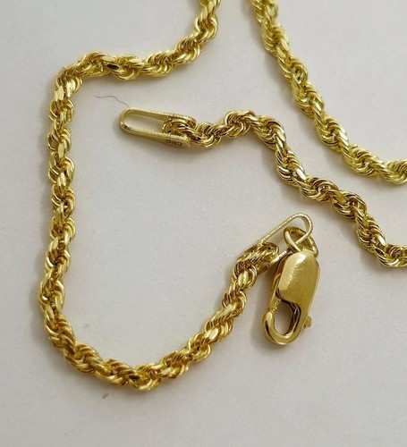 14k Real solid Yellow Gold Rope Chain Bracelet - Picture 4 of 4