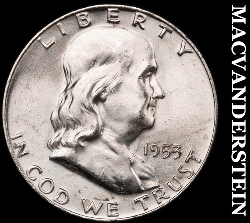1953-D Silver Franklin Half Dollar - Choice Gem Brilliant Unc  Lustrous  #i1391