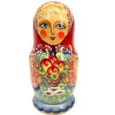 Vintage Russian Matrioska Nesting Dolls 5 Doll Set