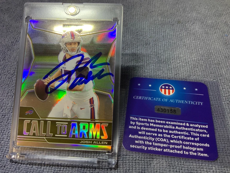 Cartão assinado por Josh Allen - AUTOGRAFADO 2021 PANINI PLAYOFF PRATA PRIZM AUTO com certificado de autenticidade - Imagem 3 de 4