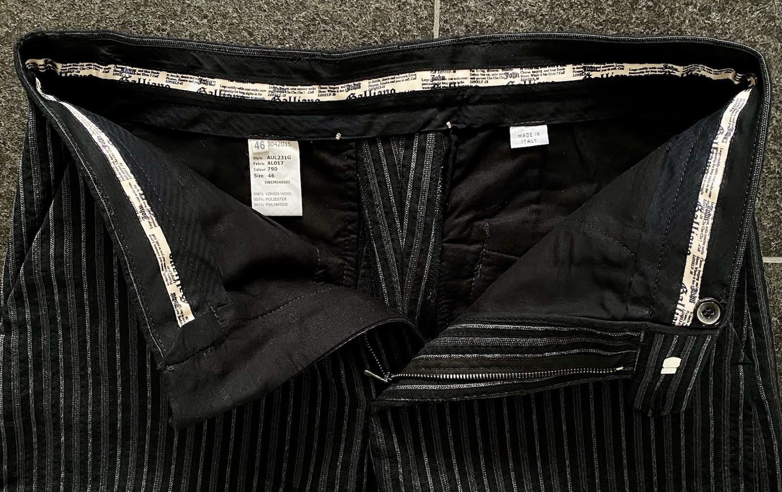 John Galliano Early 2000 Woolen Pants 46 Suit Trouser… - Gem