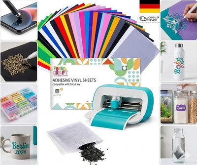 30 Stück Smart Vinyl Permanent für Cricut Joy, Vinylfolie Plotter, 14cm x 30.5c