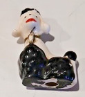Vintage Black-and-White, Miniature, Ceramic Poodle Figurine, 1½ by 1½ inches — photo 4