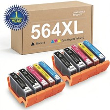 10PK For HP 564XL 564 Ink Cartridge Photosmart 6510 6520 7510 7520 With New Chip