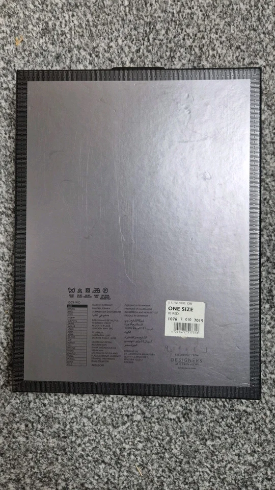 NEW Debenhams Jasper Conran 100% Merino Wool Men's Red SCARF - Boxed - Image 4 of 4