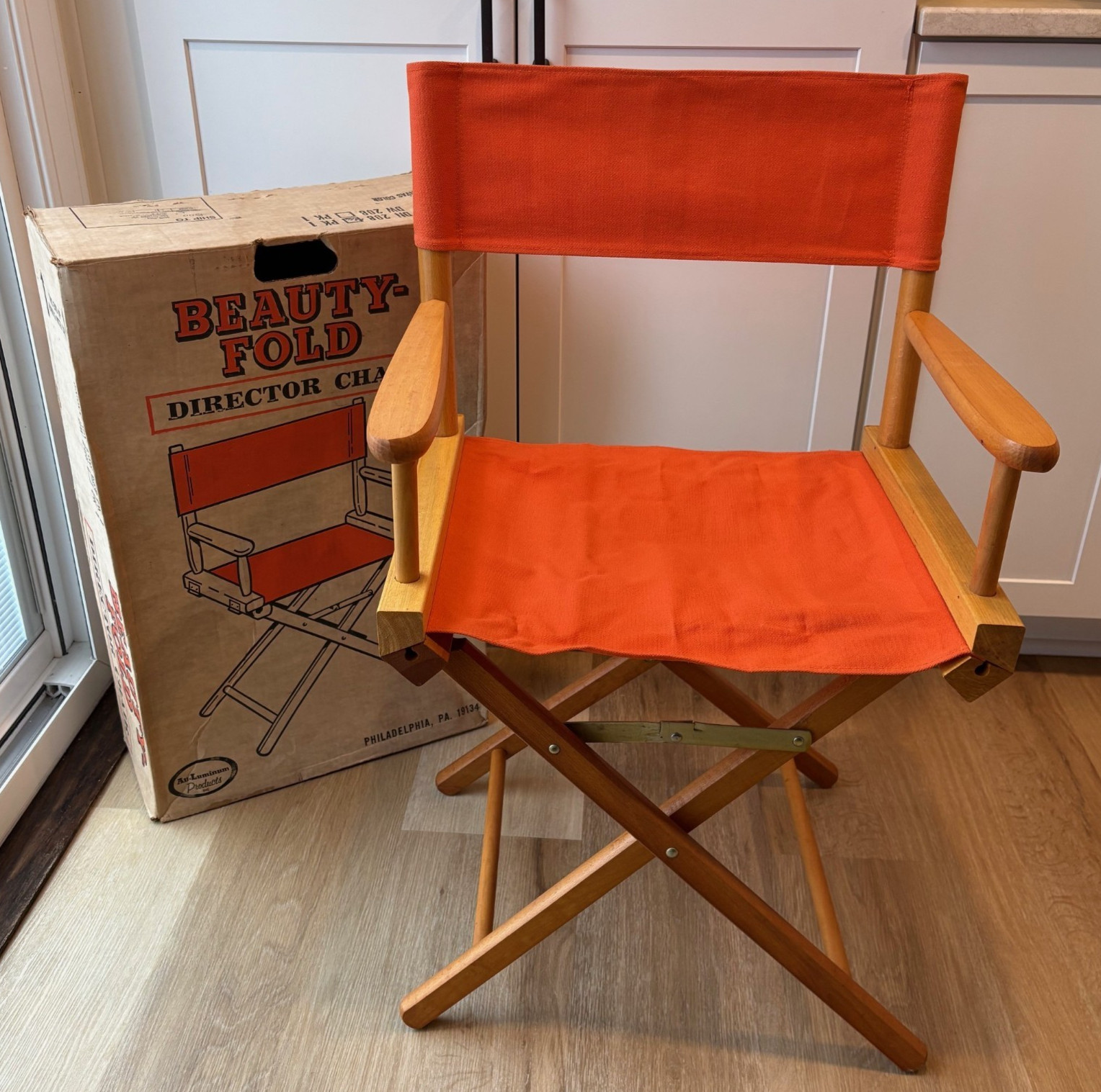 Orange Canvas Wood Frame W/box Nice