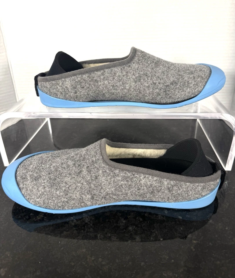 Mahabis Classic Slippers Gray Blue Women’s EU40 Wool Indoor Shoes Slip On - Image 2 of 4