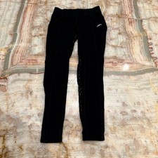 Kerrits Girls Black Equestrian Riding Tights Grip Knee Patch Leggings Youth XS