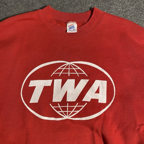 Trans World Airlines Sweatshirt XL Red 80’s Jerzees TWA Vintage Travel Crewneck - Picture 6 of 14