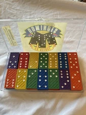 Set Of 28 DELUXE Unbranded Multi-colored Wooden Dominoes