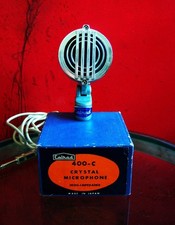 Vintage 1950's Calrad 400 C Crystal microphone w box Midland old Japanese Aiwa