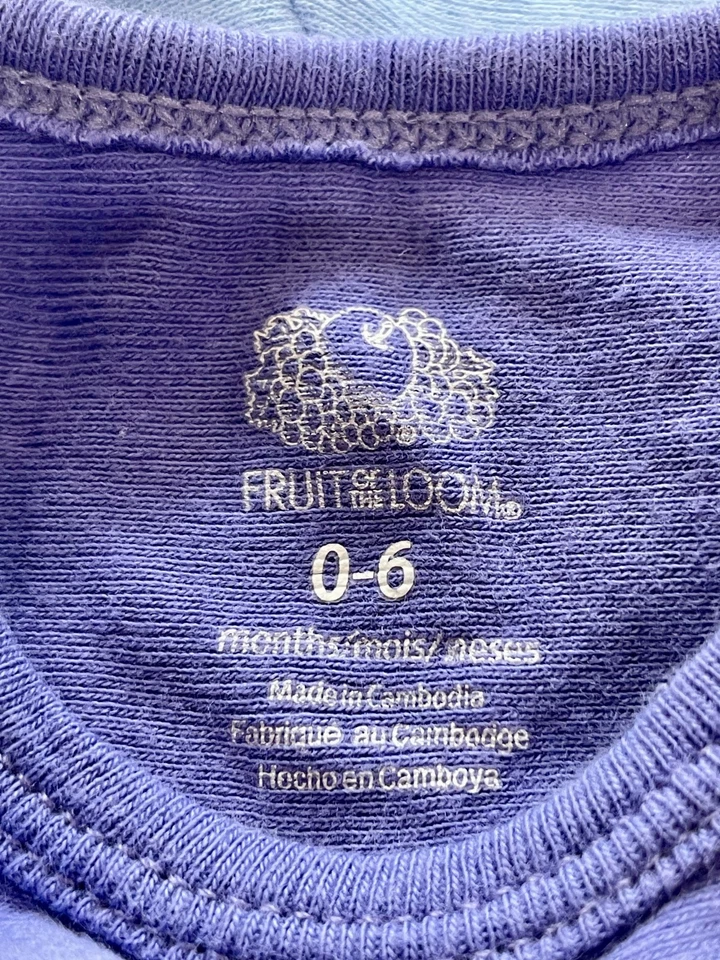 4 piezas Fruit Of The Loom Bebé Body Manga Corta Mamelucos Ropa 0-6M Unisex Foto 3 de 4