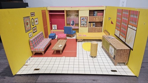 Vintage 1960's Barbie Dream House w/ Furniture & Accessories - Picture 2 of 22