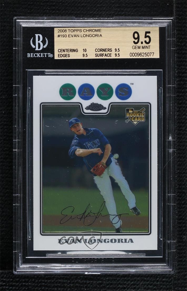 2008 Topps Chrome Evan Longoria #193 BGS 9.5 GEM MINT 3a0