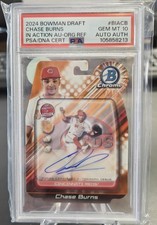 2024 Bowman Draft Chase Burns In Action Auto Orange Refractor 07/25 PSA 10