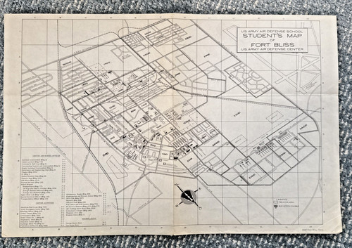 COOL! U.S. Army Air Defense School Student's Map-Fort Bliss Air Defense Center