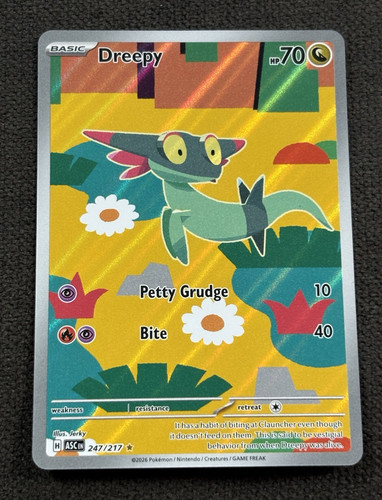 Pokemon Dreepy 247/217 Ascended Heroes Illustration Rare Holo Near Mint