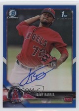 2018 Bowman Chrome Prospect Blue Refractor 50/150 Jaime Barria #CPA-JB Auto 6fs