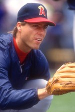 Mark Langston California Angels batting practice of a baseball gam- Old Photo