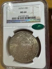 1878 S Morgan Silver Dollar $1 NGC  MS64 CAC Certified (Original Rainbow Toning)