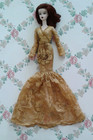 OOAK Gold Dress Silkstone Barbie Fashion Royalty Poppy Parker Integrity--no doll — photo 2