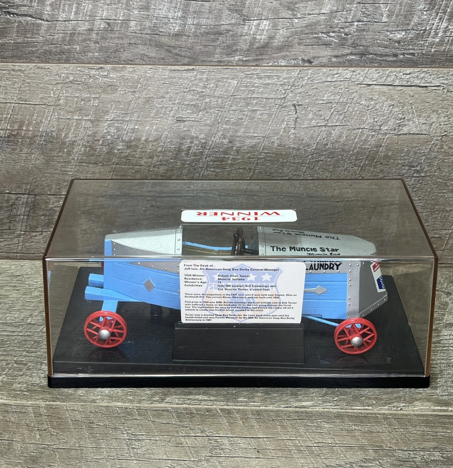Vtg 1934 Soap Box Derby Winner Diecast The Muncie Star Muncie, Indiana w/ Case - Image 4 of 4