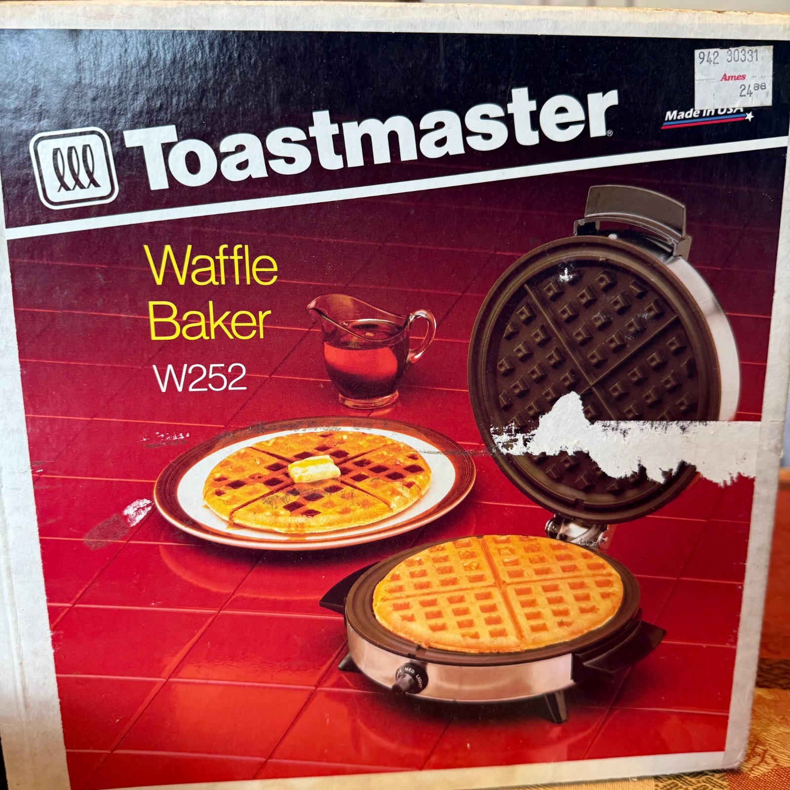 Vintage Toastmaster Waffle Iron Maker Model W252 EUC With Box Chrome - Tested