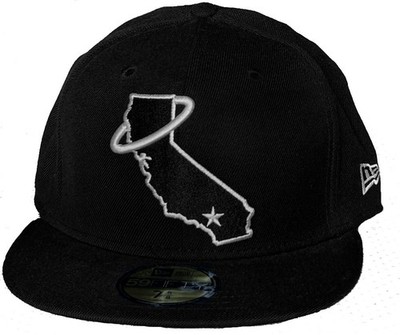 NWT Authentic MLB CA Angels Map Logo White On Black New Era 59Fifty Fitted Hat