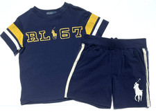 New With Tags Polo Ralph Lauren Boys Logo Shirt and Big Pony Shorts Set sz 4T