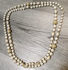 Super Long Japan Beaded Faux Pearl Necklace 53" Vintage