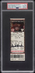 PSA DNA AUTO DARRELL BRANDON SIGNED 2007 RED SOX FENWAY TICKET GRADED CERT TPHLC