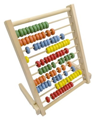 Wooden Counting Number Frame, 10 Rows Abacus for Learning Math (8-Inch)