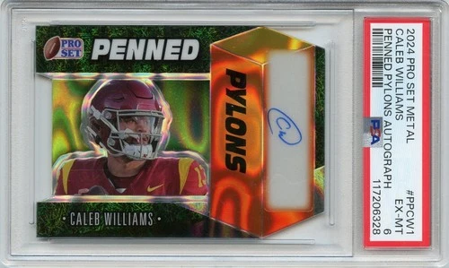 2024 Pro Set Metal Caleb Williams PENNED PYLONS Rookie Auto #'D 7/10 PSA 6 RARE