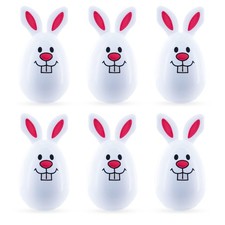 Fillable White Plastic Easter Eggs 325 Inches Tall With Safety Hole For Kids