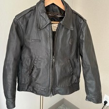 Vintage Taylors Leatherwear Leather Police Style Jacket 40 Brown USA 70s 80s