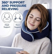 Relaxd Reisekissen für Erwachsene - Verstellbares Memory Foam Nackenkissen für Reisen