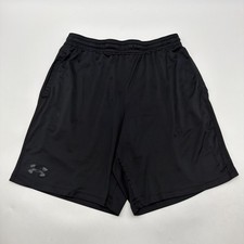 Under Armour Heat Gear Athletic Shorts Youth Boys L Black Pockets Logo . 39273