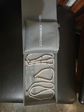 Cernucci Men's Pearl Necklace Set + One Pear Bracelet Included.