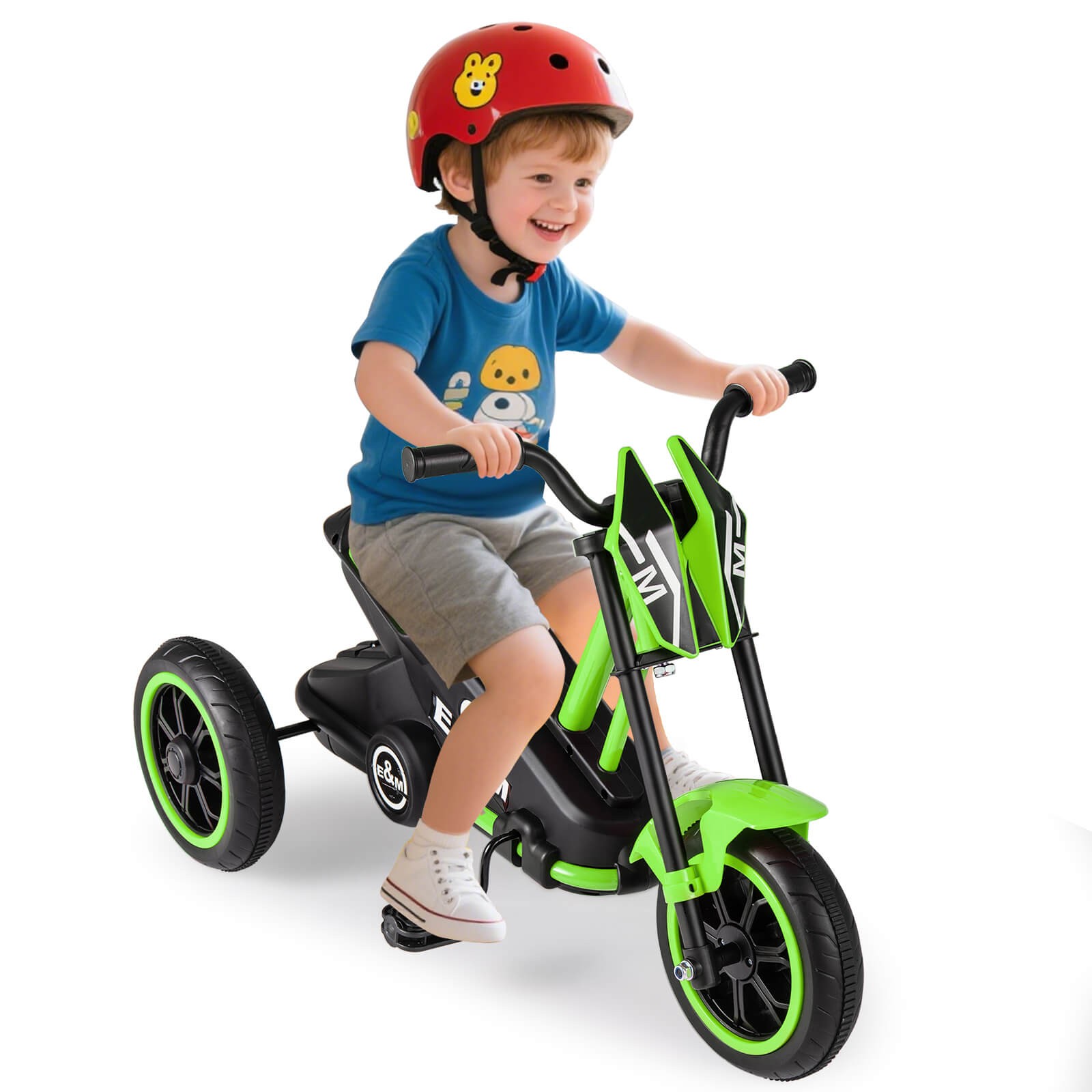 Kids Tricycle w/Foot Pedals, Forward/Backward, Steering Hand