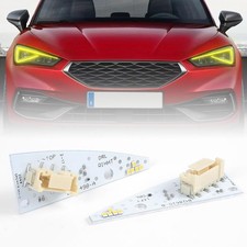 Yellow DRL LED Boards For 2020-2024 Seat Leon MK4 DAYTIME RUNNING LIGHTS 6-PIN