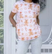 NIP Cakeworthy Christmas Mickey Minnie Mouse Gingerbread AOP Shirt 4X Disney