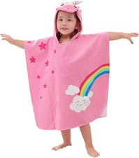 Hooded Towel Toddler Cotton Swim Pink Unicorn 4-6 Years