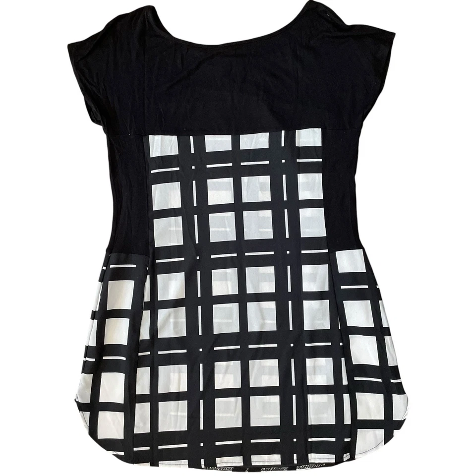 Top túnica para mujer Anthropologie Weston Wear negro grande carrera verso bloqueado Foto 2 de 4